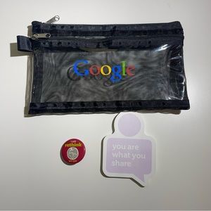 Google Small mesh pencil Bag with unique postit and pin
